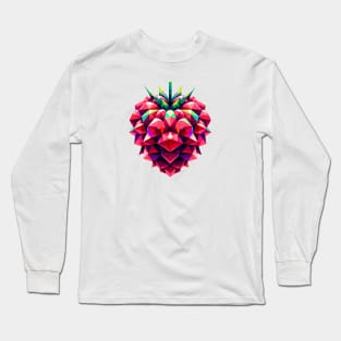 Geometric Raspberry: Vivid Low-Poly Artwork Long Sleeve T-Shirt